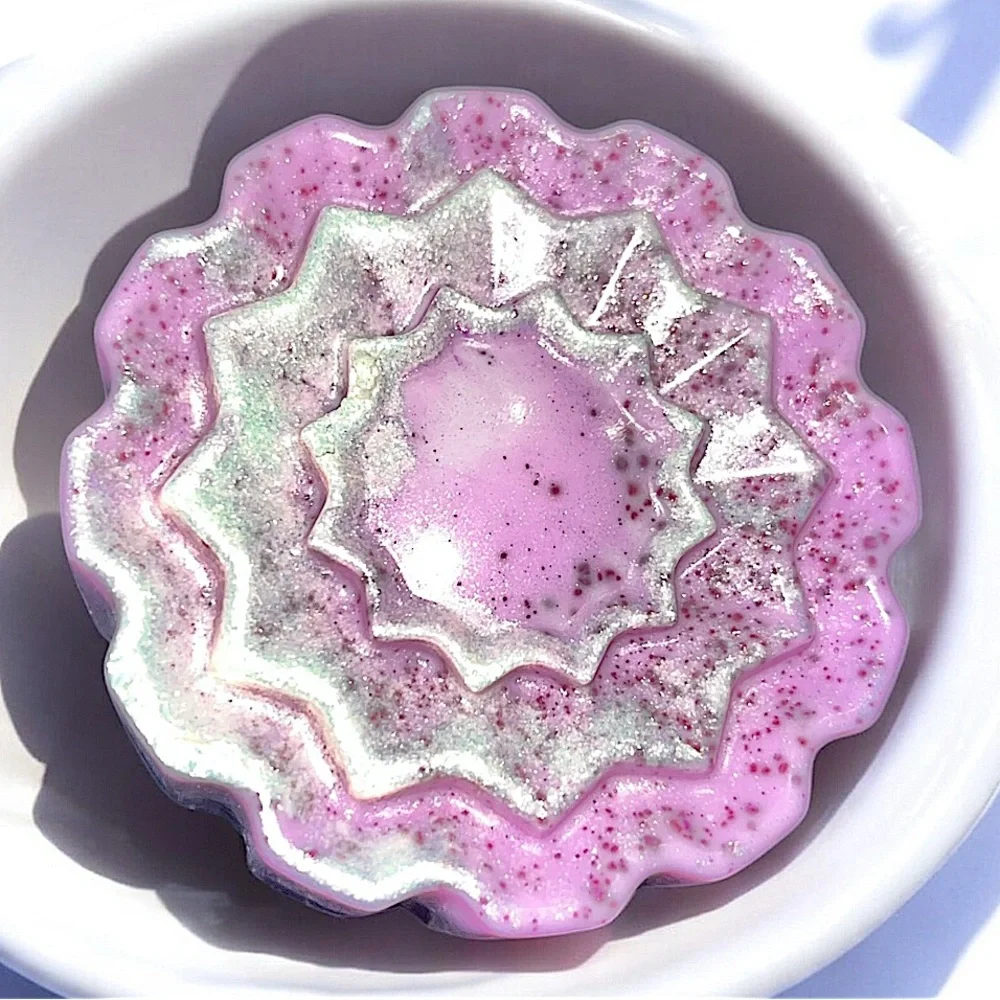 Shimmer blackberry cream soap handmade 3x3 inches 5oz made with DONKEY milk